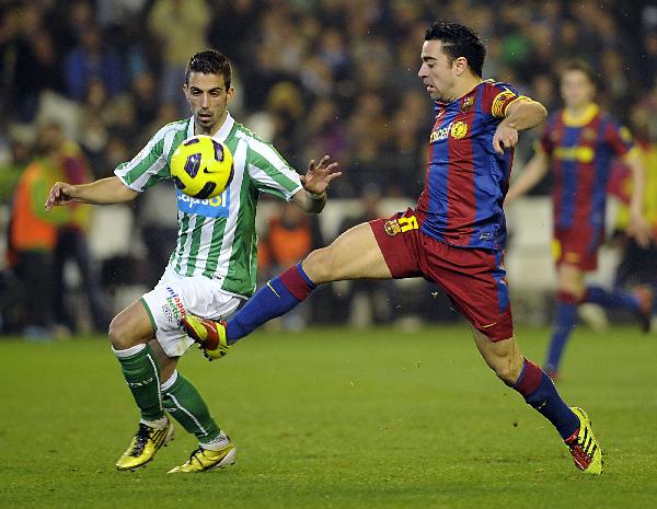 Barcelona lost 3-1 on the night against second division leaders Betis, but qualified 6-3 on aggregate thanks to their 5-0 first leg win. (Xinhua/AFP)