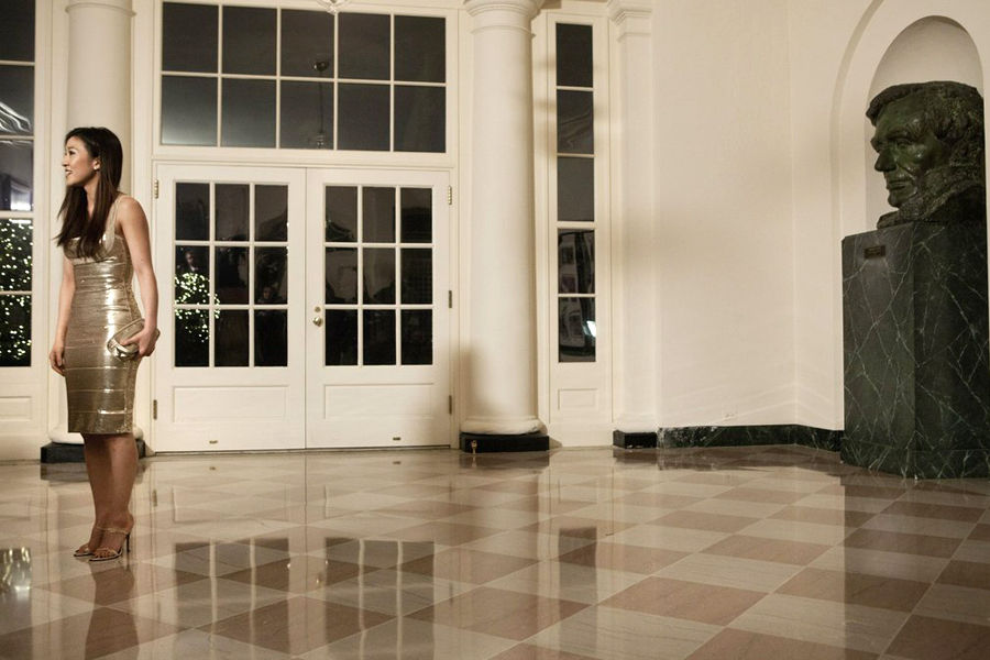 Figure skater Michelle Kwan arrives at the White House for a state dinner 19, 2011 in Washington, DC. [Photo/163.com]