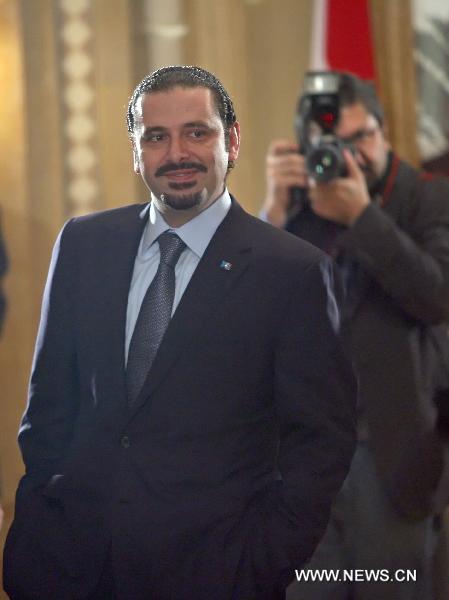 Lebanese Caretaker Prime Minister Saad Hariri is pictured in Beirut, Lebanon, Jan. 20, 2011. Hariri said Thursday he will not quit the race to form Lebanon's new cabinet. He said his Future Movement parliamentary block and their Western-backed March 14 Alliance were committed to nominate him in binding consultations to name a new prime minister scheduled to kick off Monday. [Xinhua]