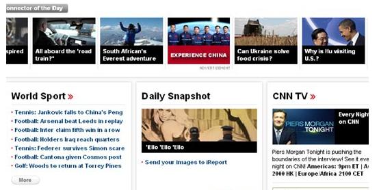 China.org.cn promotion featured on CNN homepage