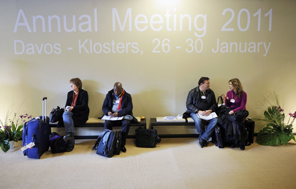 The Annual Meeting 2011 of the World Economic Forum is held in Davos, Switzerland, under the theme of &apos;Shared Norms for the New Reality.&apos; from Jan. 26 to 30, 2011. [Xinhua]