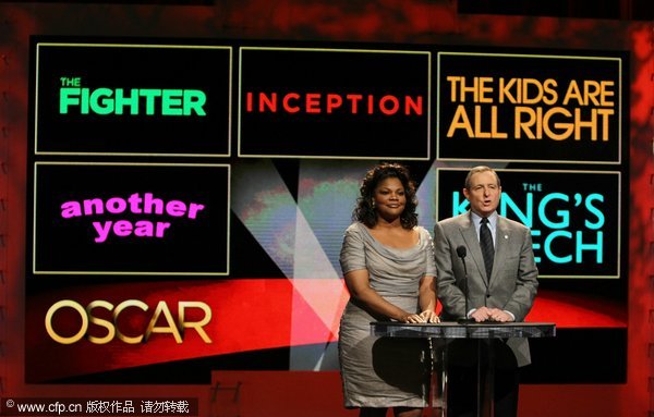 Mo'Nique and Academy of Motion Picture Arts and Sciences President Tom Sherak (R) speaks at the 83rd Academy Awards nominations announcement held at the Academy of Motion Picture Arts and Sciences on January 25, 2011 in Beverly Hills, California.