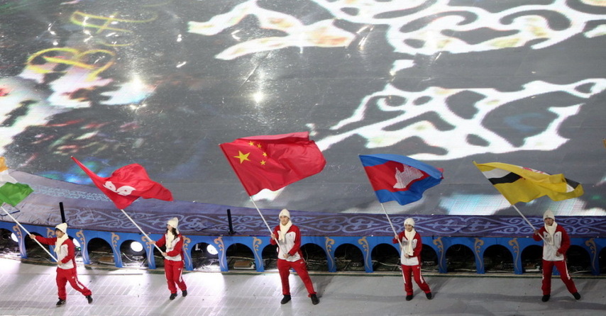 Photo taken on Jan. 30, 2011 shows the opening ceremony of the 7th Asian Winter Games in Astana, capital of Kazakhstan. The 7th Asian Winter Games lasts from Jan. 30 to Feb. 6. [Photo/sina]