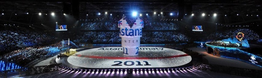 Photo taken on Jan. 30, 2011 shows the opening ceremony of the 7th Asian Winter Games in Astana, capital of Kazakhstan. The 7th Asian Winter Games lasts from Jan. 30 to Feb. 6. [Photo/sina]