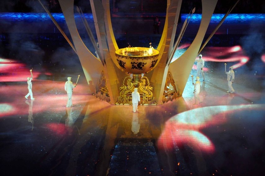 Photo taken on Jan. 30, 2011 shows the opening ceremony of the 7th Asian Winter Games in Astana, capital of Kazakhstan. The 7th Asian Winter Games lasts from Jan. 30 to Feb. 6. [Photo/sina]