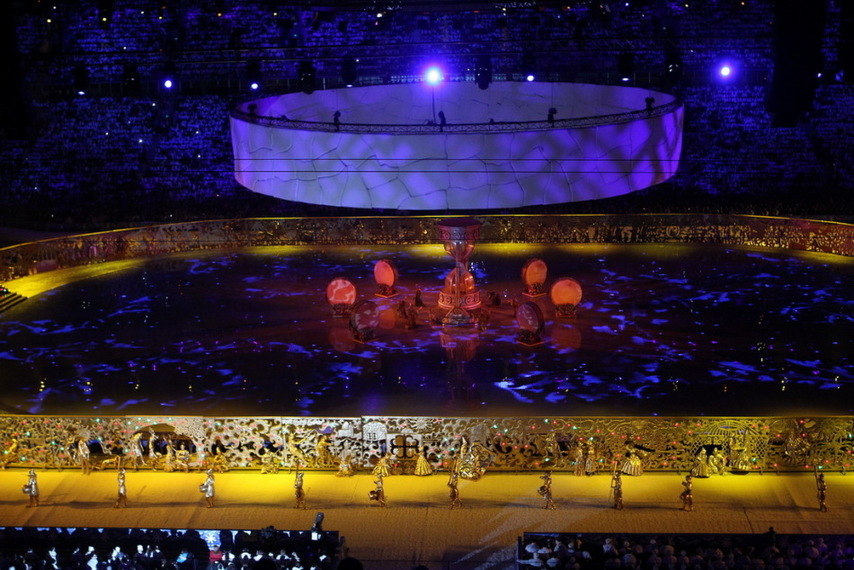 Photo taken on Jan. 30, 2011 shows the opening ceremony of the 7th Asian Winter Games in Astana, capital of Kazakhstan. The 7th Asian Winter Games lasts from Jan. 30 to Feb. 6. [Photo/sina]