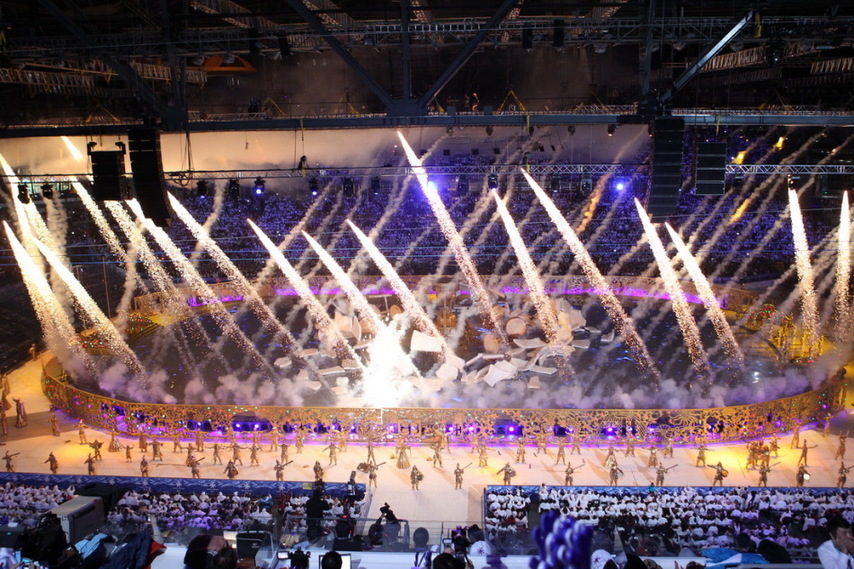 Photo taken on Jan. 30, 2011 shows the opening ceremony of the 7th Asian Winter Games in Astana, capital of Kazakhstan. The 7th Asian Winter Games lasts from Jan. 30 to Feb. 6. [Photo/sina]