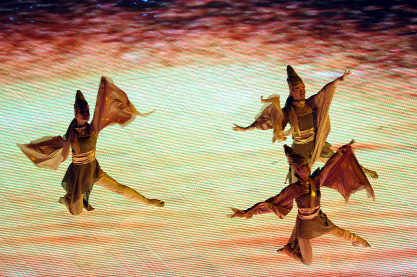 Photo taken on Jan. 30, 2011 shows the opening ceremony of the 7th Asian Winter Games in Astana, capital of Kazakhstan. The 7th Asian Winter Games lasts from Jan. 30 to Feb. 6. [Photo/sina]