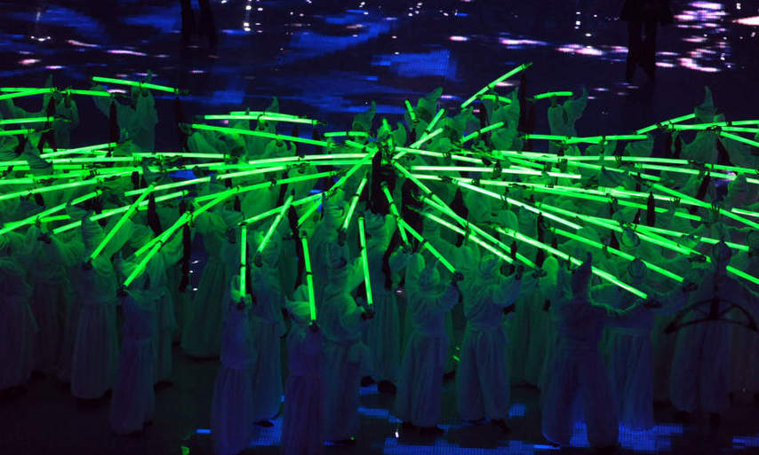 Photo taken on Jan. 30, 2011 shows the opening ceremony of the 7th Asian Winter Games in Astana, capital of Kazakhstan. The 7th Asian Winter Games lasts from Jan. 30 to Feb. 6. [Photo/sina]