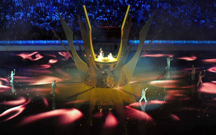 Photo taken on Jan. 30, 2011 shows the opening ceremony of the 7th Asian Winter Games in Astana, capital of Kazakhstan. The 7th Asian Winter Games lasts from Jan. 30 to Feb. 6. [Photo/sina]