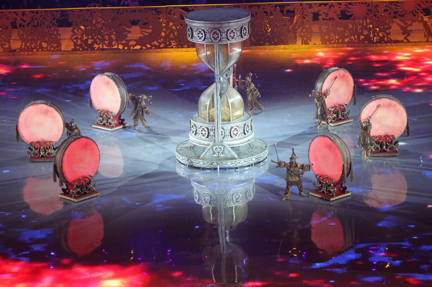 Photo taken on Jan. 30, 2011 shows the opening ceremony of the 7th Asian Winter Games in Astana, capital of Kazakhstan. The 7th Asian Winter Games lasts from Jan. 30 to Feb. 6. [Photo/sina]