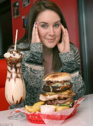 Customer Jade Fletcher, 20, eyes up the feast. But did she manage to finish it...?