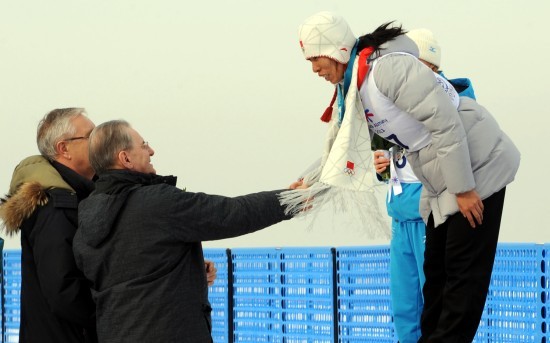 China's Wang Chunli wins gold in the 7th Asian Winter Games women's 7.5 km sprint biathlon in Almaty, Kazakhstan January 31, 2011.