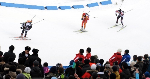 China's Wang Chunli wins gold in the 7th Asian Winter Games women's 7.5 km sprint biathlon in Almaty, Kazakhstan January 31, 2011.