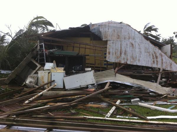 Damage to buildings caused by Cyclone Yasi is seen in the northern Queensland town of Mission Beach, 1600km (994 miles) north of Brisbane February 3, 2011.