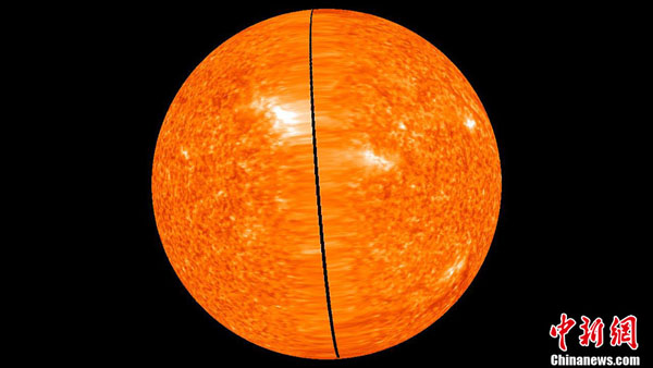 Latest image of the far side of the Sun based on high resolution data taken by NASA's two STEREO (Solar TErrestrial RElations Observatory) spacecraft on February 2, 2011 at 23:56 GMT when there was still a small gap between the STEREO Ahead and Behind data. 
