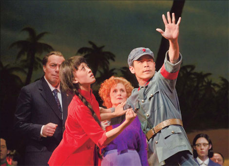 While watching The Red Detachment of Women, former US president Richard Nixon (James Maddalena) and his wife (Janis Kelly) are drawn to the protagonists' fates. 