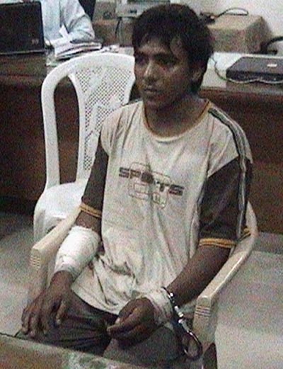 Mohammed Ajmal Amir alias Kasab, the lone surviving suspected gunman in the 2008 Mumbai attacks, is seen in this undated video grab from footage shown on CNN IBN television channel February 3, 2009. [Xinhua]