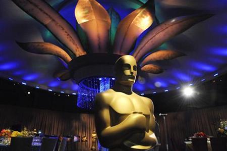 An Oscar statue is seen at a preview of the Governors Ball for the upcoming 83rd annual Academy Awards in Los Angeles on February 9, 2011.