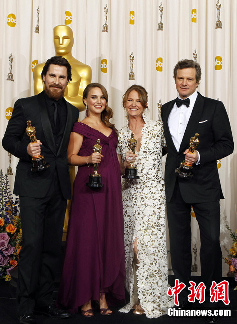 Colin Firth as stammering George VI earned the best-actor prize, while Natalie Portman won best actress for her role in 'Black Swan.' Boxing drama 'The Fighter' claimed best supporting actor for Christian Bale and best supporting actress for Melissa Leo.