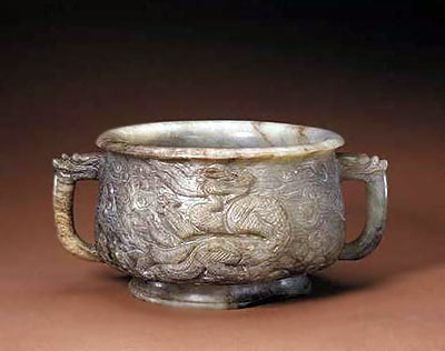 Gray Jade Stove Carved with Dragon in Cloud