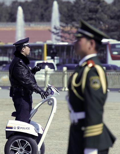 Armed police at the Tian'anmen Square.