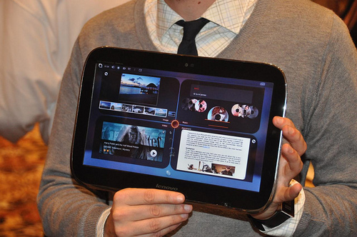 ince last year, Lenovo Group has been trying to diversify its product line by launching a series of new devices including the smartphone LePhone and the tablet computer LePad (above). 