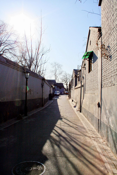 The gray brick houses along hutong lanes bathed in a warm winter sunshine. [Photo:CRIENGLISH.com] 