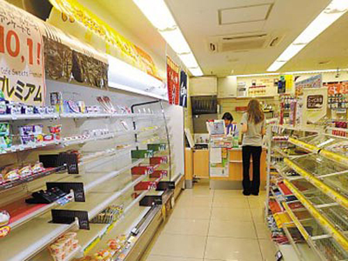 Mineral water are sold out in a supermarket in Tokyo after radioactivity was detected in tap water, some vegetables and milk, with radioactive iodine present in concentrations above Japanese regulatory limits. 