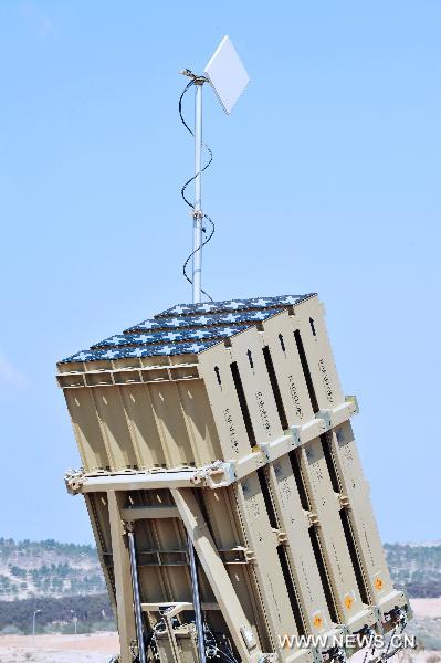 Israeli anti-rocket system Iron Dome is deployed in Beersheba, southern Israel, on March 27, 2011. Israel on Sunday started deploying two batteries of the Iron Dome anti-rocket system in the southern country, in a bid to foil longer-range Kassam and Grad rockets from putting over a million Israelis within striking range in major urban areas. [Rafael Ben-Ari/Xinhua]