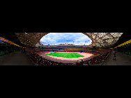 The National Stadium, as the main track and field stadium for the 2008 Olympics Games, is dubbed the 'bird's nest' because of its innovative grid formation.The stadium was begun in March 2004 and finished in March 2008. It was built with 36 kilometers of unwrapped steel, with a combined weight of 45,000 tonnes. Covering over 258,000 square meters, the stadium has at least 100,000 seats. [远山摄影/jingnei.net ]