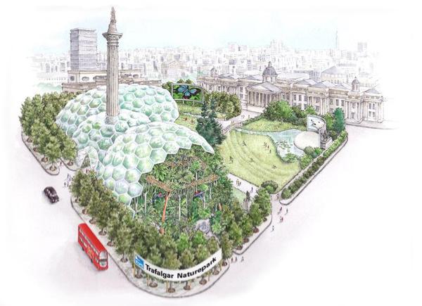 The plan to revolutionize Trafalgar Square. [wildlifeextra.com] 
