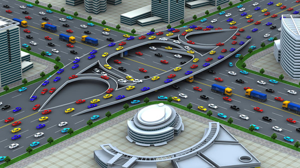 Li Xu, a 22-year-old university student, has designed a clover-leaf-shaped interchange to hopefully solve traffic jams in cities. [Provided to China Daily]