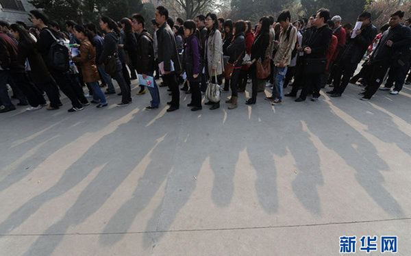 Anhui Province kicked off a written test for the selection of civil servants Sunday, attracting more than 100,000 candidates for 5,352 vacancies.