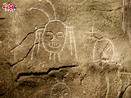 Ningxia Museum presents a special exhibition on the cliff carvings in Helan Mountains, which boast to be a carved history of ancient Chinese nomads, who lived and hunted some 10,000 years ago near Helan Mountains, 56 kilometers from Yinchuan. Most of them were discovered at the entrance to the Mountains, recording the scenes of nomadic life, sacrifice to gods, animals and human images. [Elaine Duan/China.org.cn] 