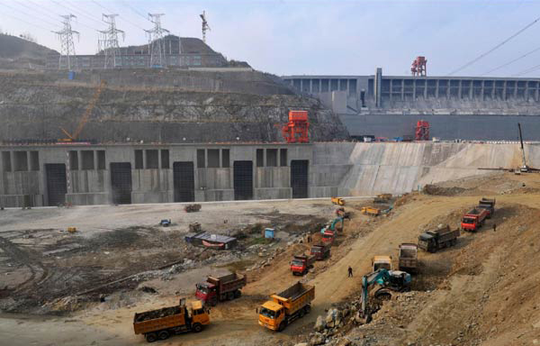 The outside of the underground powerhouse of the Three Gorges in Yichang, central China's Hubei province. [Photo/Xinhua] 