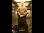 The general sculpture. In the Terracotta Army Museum, there are three pits on show till now with over 8,000 soldiers, 130 chariots, 520 horses and 150 cavalry horses, but the majority of them are still buried under the ground.[Photo by Lin Liyao]