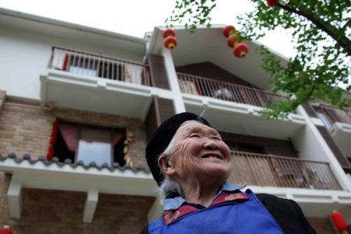 New houses are built after earthquake in new Yingxiu town.