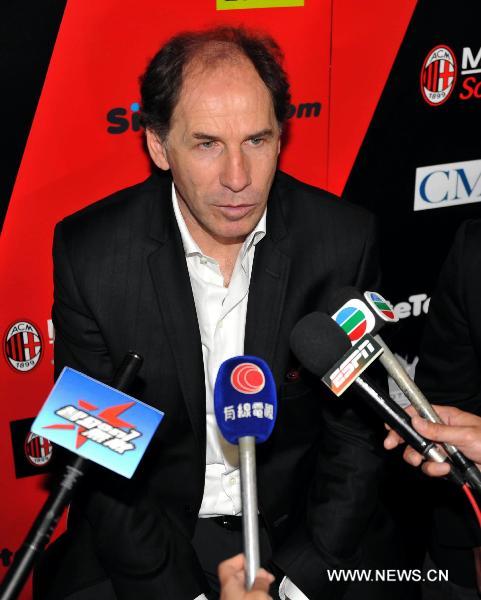 Italian football legend Franco Baresi attends the media conference in Hong Kong, south China, May 16, 2011 to announce the launch of AC Milan Soccer Schools in Hong Kong. (Xinhua/Lo Ping Fai)