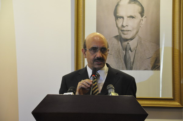 Masood Khan, Pakistani Ambassador to China, speaks at a news conference in Beijing May 16, 2011.