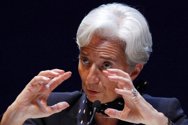 France's Economy Minister Christine Lagarde gestures during a news conference for a G20 seminar on the reform of the international monetary system in Nanjing, East China's Jiangsu province in this March 31, 2011 file photo. Britain endorsed Lagarde as an 'outstanding candidate' for IMF chief on May 21, 2011, the first G7 country to officially back her as Dominique Strauss-Kahn's successor. [Agencies]