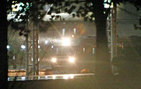 A train allegedly carrying Kim arrives in Yangzhou Sunday at 7:54 pm. [Lu Yun/Global Time]