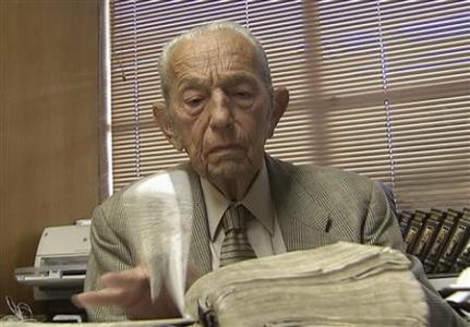 Harold Camping, 89, the California evangelical broadcaster who predicts that Judgment Day will come on May 21, 2011, is reading the Bible in his office at Family Stations Inc. offices in Oakland, California. 