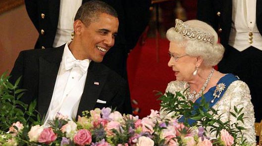Welcome speech: Her Majesty said she had 'fond memories' of first meeting the Obamas in 2009 at the G20 conference in London