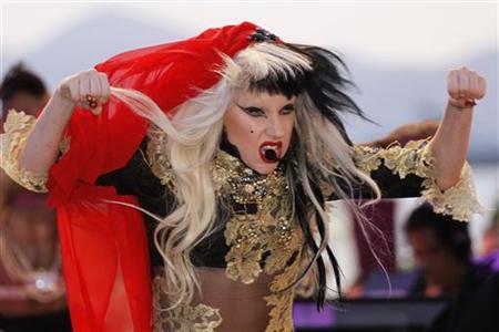 Singer Lady Gaga performs on the Canal Plus television show.