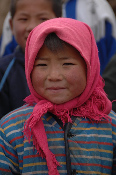 Ningxia rural chilren happy for eggs at breakfast