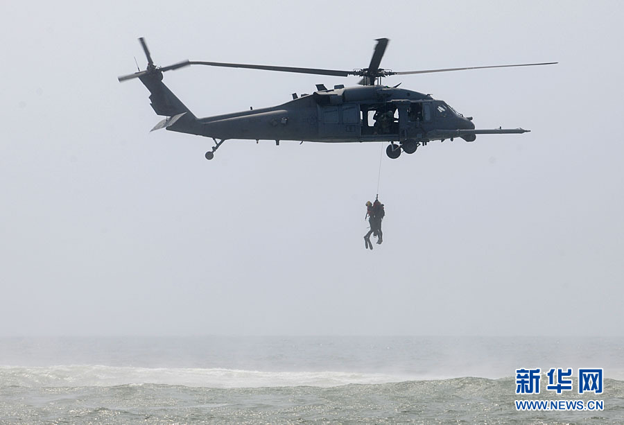 An aircraft performs aerobatics over Johns Beach in New York, the United States, May 28, 2011. 