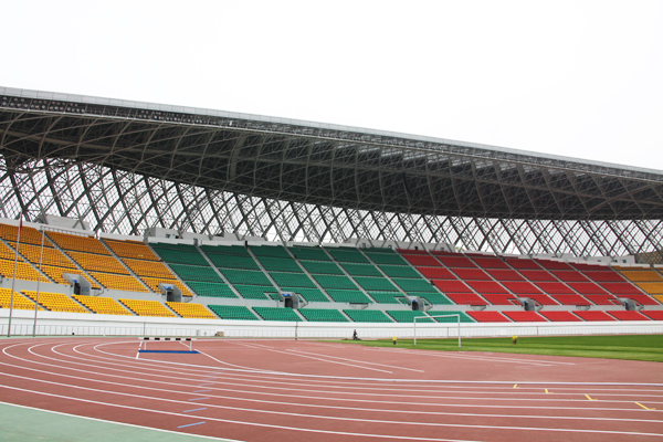 This photo taken on Tuesday, May 24, 2011, shows the Guiyang Olympic Sports Center Stadium in southwest China's Guizhou Province. It will host the opening and closing ceremonies of the Ninth National Traditional Ethnic Minority Sports Meet on September 10-19. [Photo: CRIENGLISH.com/Yu JingJing]