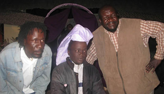 Mr. Ugly Austin Mbewe (centre) poses for a photo with Second Runner-up Chitova Chezhira (left) and First Runner-Up Kudakwashe Chiramba.
