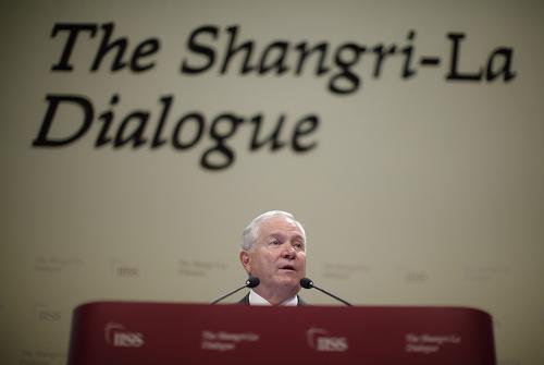 US Defense Secretary Robert Gates makes a keynote speech at the 10th IISS Asia Securities Summit/Shangri-La Dialogue in Singapore on June 4, 2011.